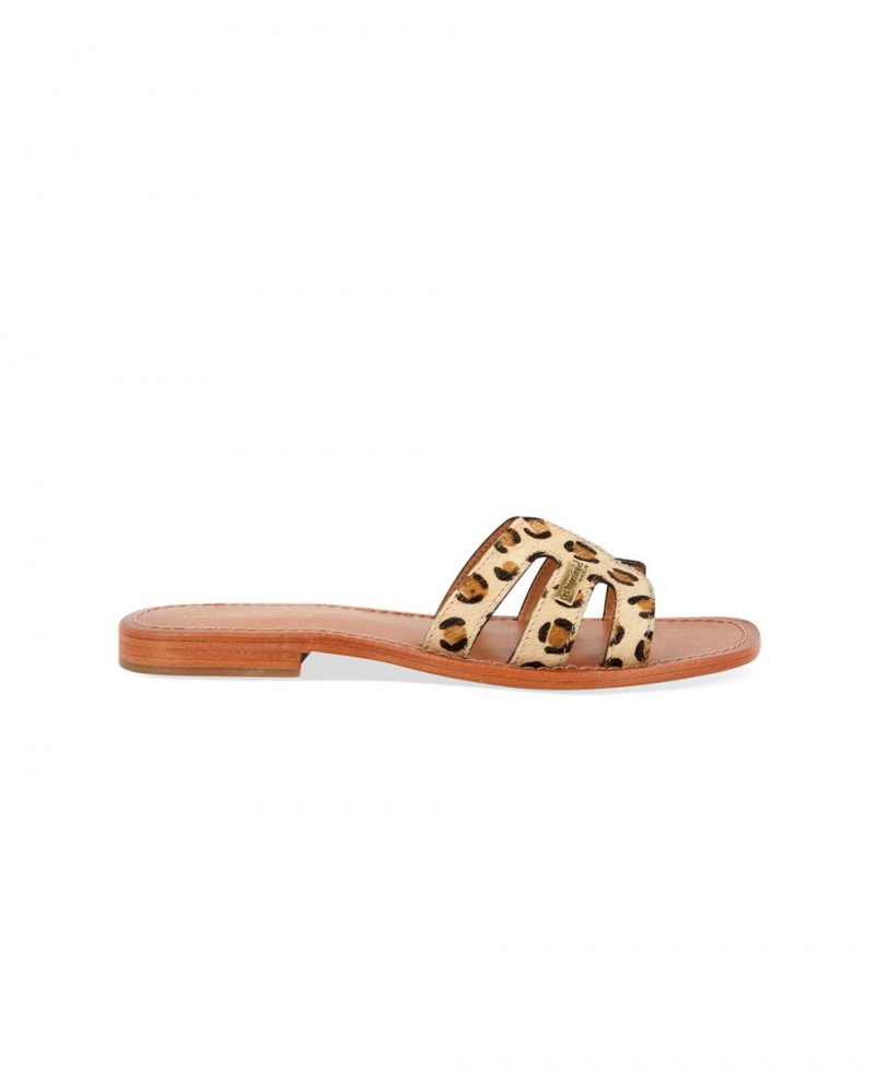 Mules plates Les Tropeziennes HADAMIA Cuir Leopard Femme|AMUH-98818832